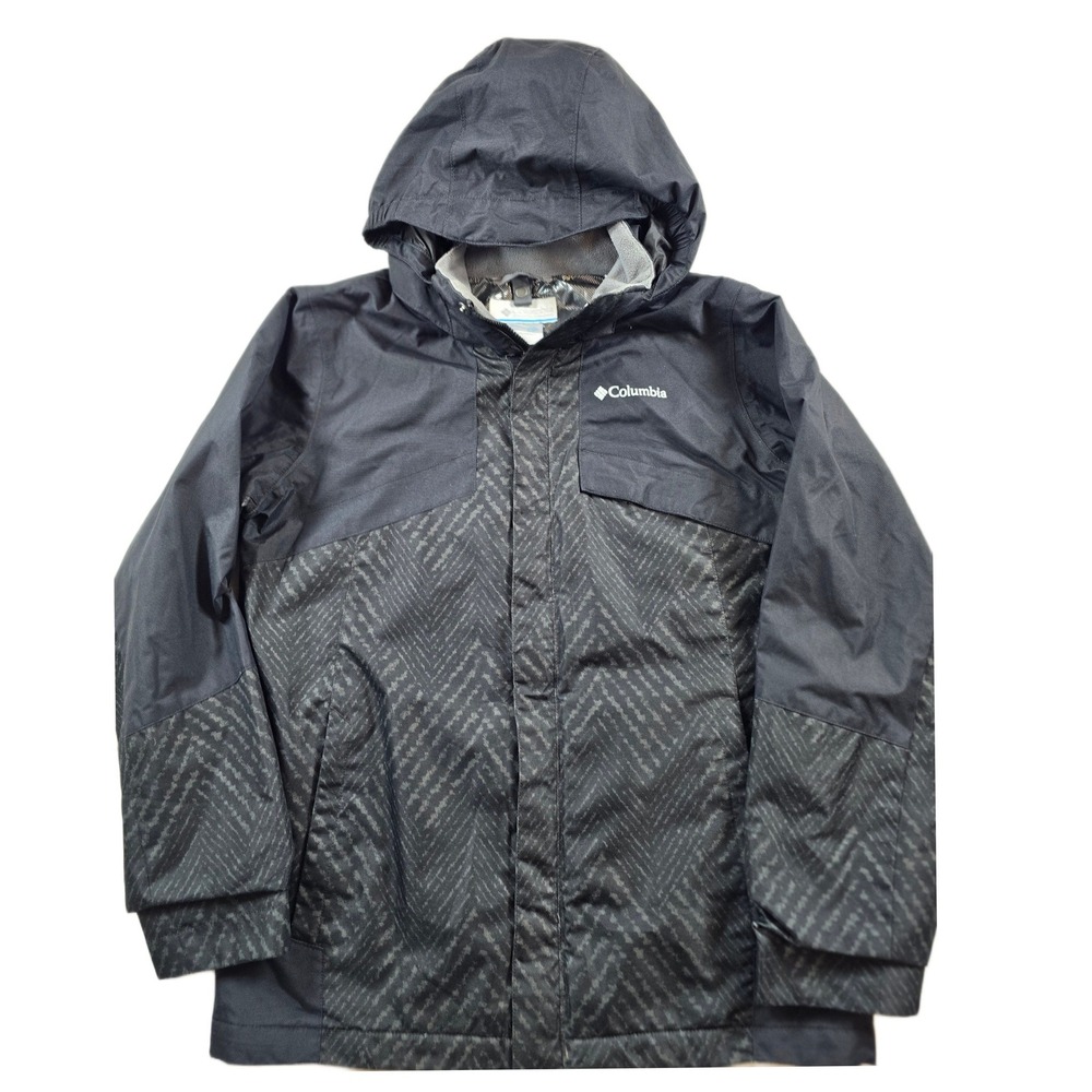 Columbia Interchange Jacket Boys Large 14/16 Black Omni-Tech Omni-Heat Wind